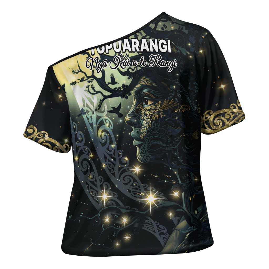 New Zealand Matariki Tupuarangi Cross Shoulder Shirt Ng Kai o te Rangi LT9 - Polynesian Pride