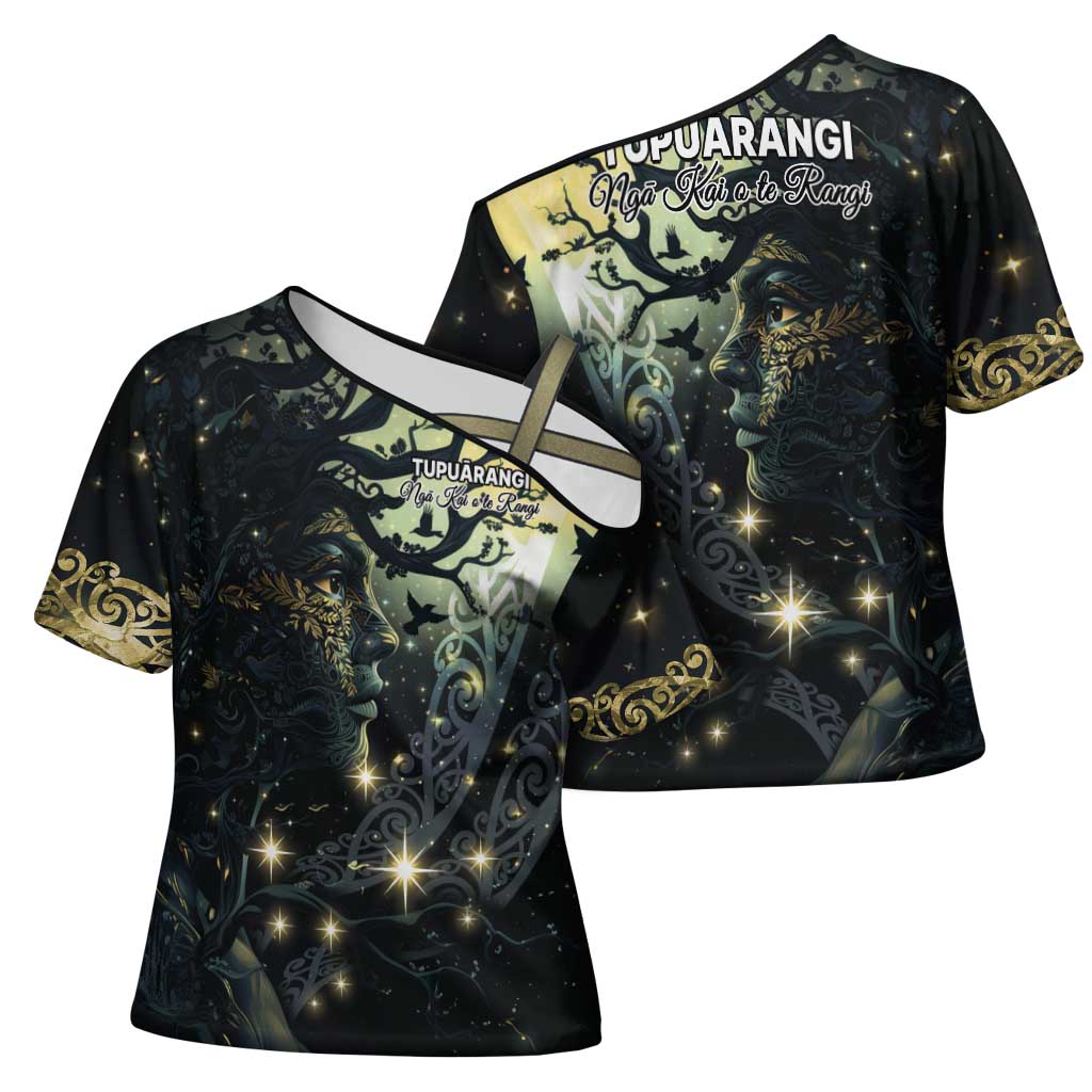 New Zealand Matariki Tupuarangi Cross Shoulder Shirt Ng Kai o te Rangi LT9 - Polynesian Pride