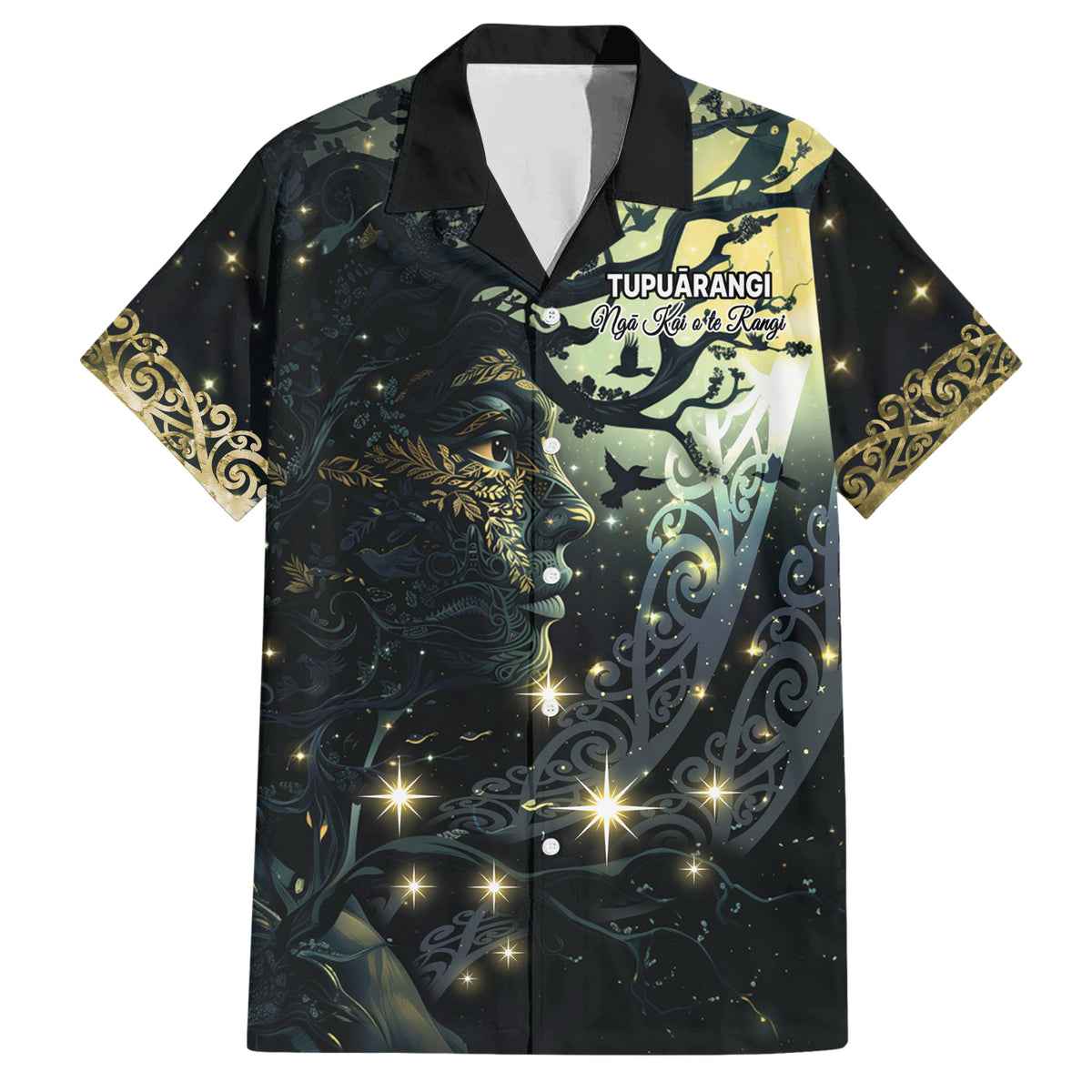 New Zealand Matariki Tupuarangi Family Matching Short Sleeve Bodycon Dress and Hawaiian Shirt Ng Kai o te Rangi LT9 Dad's Shirt - Short Sleeve Art - Polynesian Pride