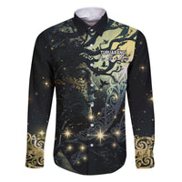 New Zealand Matariki Tupuarangi Family Matching Summer Maxi Dress and Hawaiian Shirt Ng Kai o te Rangi LT9 Dad's Shirt - Long Sleeve Art - Polynesian Pride