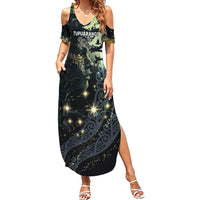 New Zealand Matariki Tupuarangi Family Matching Summer Maxi Dress and Hawaiian Shirt Ng Kai o te Rangi LT9 Mom's Dress Art - Polynesian Pride