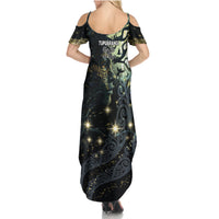 New Zealand Matariki Tupuarangi Family Matching Summer Maxi Dress and Hawaiian Shirt Ng Kai o te Rangi LT9 - Polynesian Pride