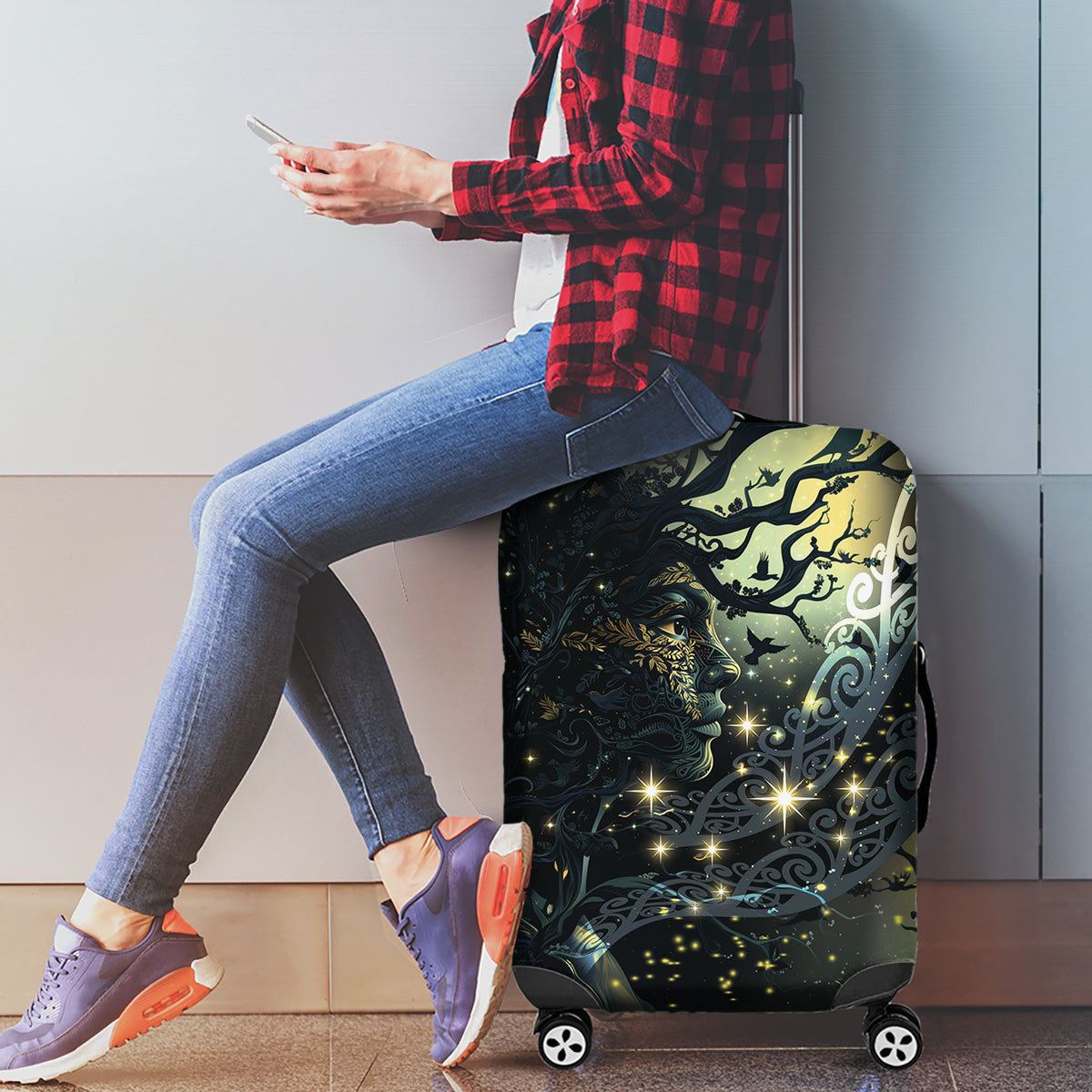 New Zealand Matariki Tupuarangi Luggage Cover Ng Kai o te Rangi LT9 - Polynesian Pride