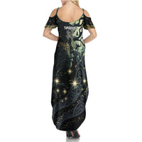 New Zealand Matariki Tupuarangi Summer Maxi Dress Ng Kai o te Rangi LT9 - Polynesian Pride