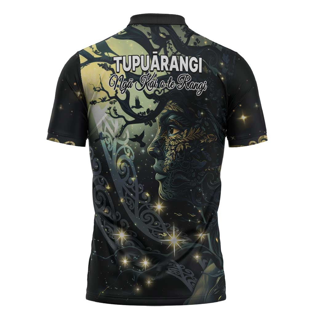 New Zealand Matariki Tupuarangi Zipper Polo Shirt Ng Kai o te Rangi LT9 - Polynesian Pride