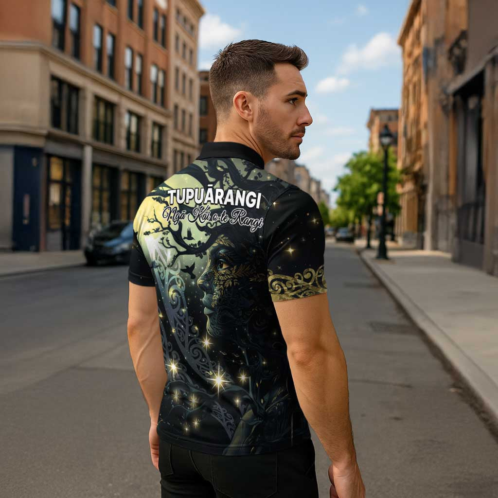 New Zealand Matariki Tupuarangi Zipper Polo Shirt Ng Kai o te Rangi LT9 - Polynesian Pride