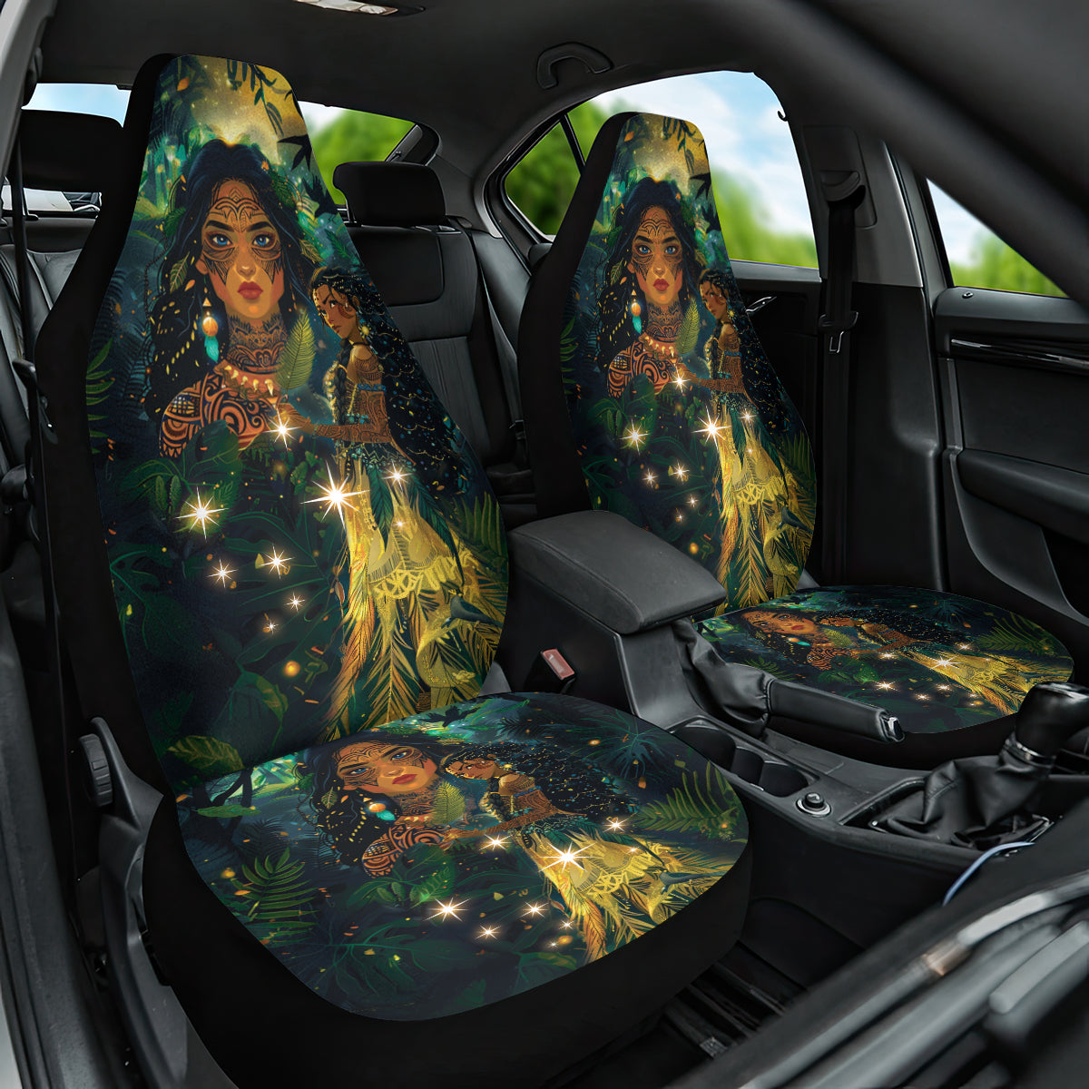New Zealand Matariki Car Seat Cover Rongo Mori Wellbeing and Good Luck LT9 One Size Art - Polynesian Pride