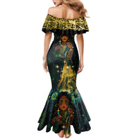 New Zealand Matariki Family Matching Mermaid Dress and Hawaiian Shirt Rongo Mori Wellbeing and Good Luck LT9 - Polynesian Pride