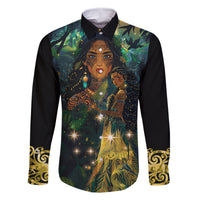 New Zealand Matariki Family Matching Tank Maxi Dress and Hawaiian Shirt Rongo Mori Wellbeing and Good Luck LT9 Dad's Shirt - Long Sleeve Art - Polynesian Pride