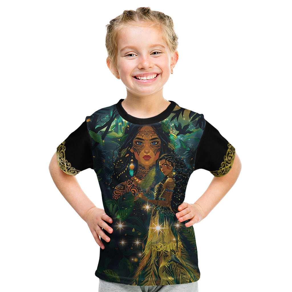 New Zealand Matariki Kid T Shirt Rongo Mori Wellbeing and Good Luck LT9 Art - Polynesian Pride