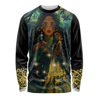 New Zealand Matariki Long Sleeve Shirt Rongo Mori Wellbeing and Good Luck LT9 Unisex Art - Polynesian Pride