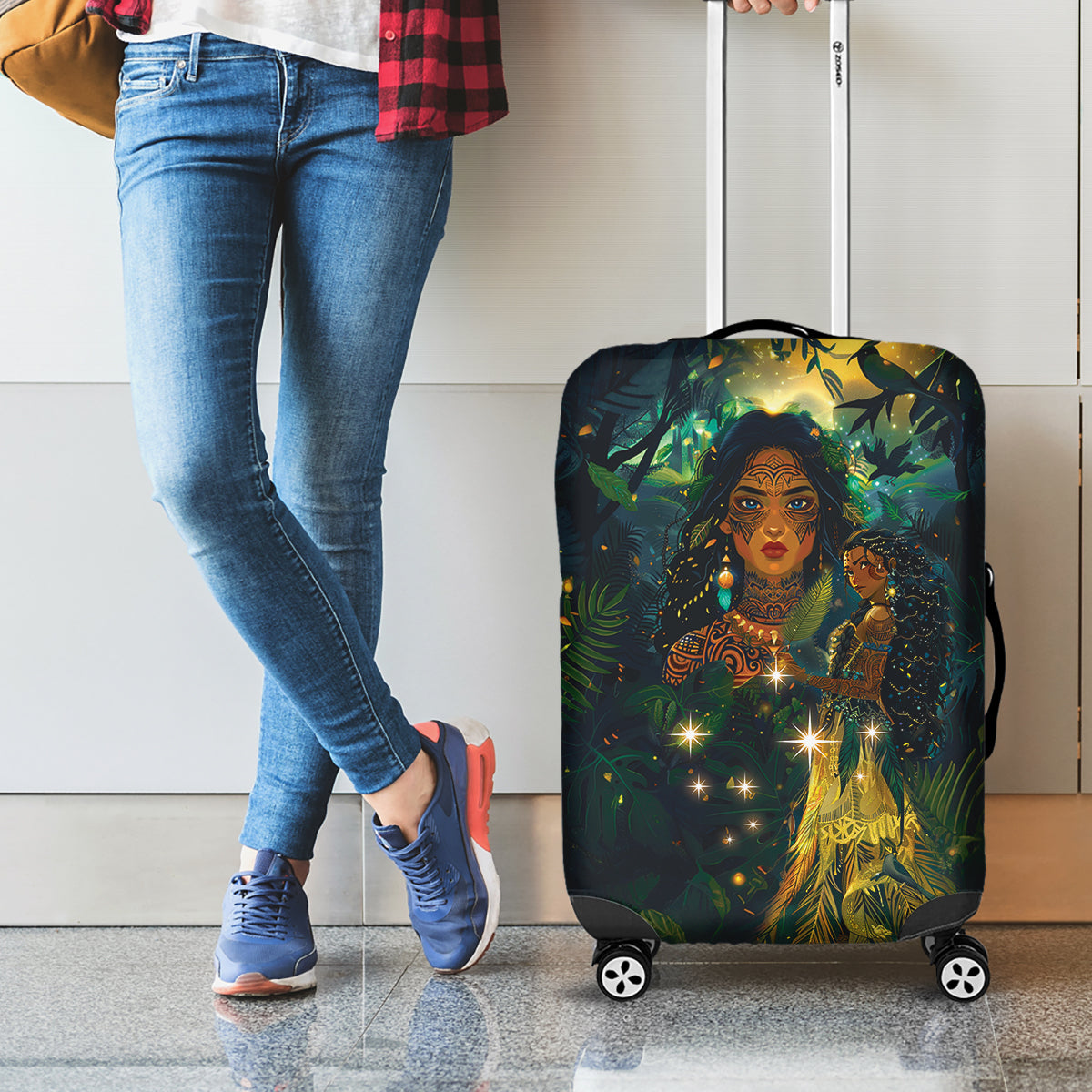 New Zealand Matariki Luggage Cover Rongo Mori Wellbeing and Good Luck LT9 - Polynesian Pride