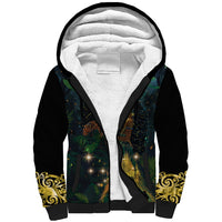 New Zealand Matariki Sherpa Hoodie Rongo Mori Wellbeing and Good Luck LT9 Unisex Art - Polynesian Pride