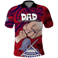 Dads Day American Samoa Polo Shirt Dad Ou Te Alofa Ia Te Oe Tama Polynesian Flowers Tribal LT9 Red - Polynesian Pride
