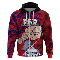 Custom Fathers Day Polynesian Islands American Samoa Hoodie Dad Ou Te Alofa Ia Te Oe Tama Polynesian Flowers Tribal LT9 Zip Hoodie Red - Polynesian Pride