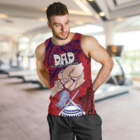 Personalised Fathers Day Polynesian Islands American Samoa Men Tank Top Dad Ou Te Alofa Ia Te Oe Tama - Polynesian Flowers Tribal LT9 - Polynesian Pride