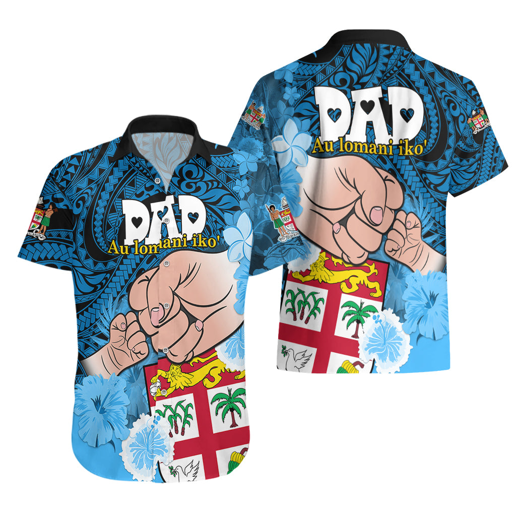 Dads Day Fiji Hawaiian Shirt Dad Au Lomani Iko - Polynesian Flowers Tribal LT9 - Polynesian Pride