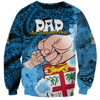 Dads Day Fiji Sweatshirt Dad Au Lomani Iko - Polynesian Flowers Tribal LT9 Unisex Blue - Polynesian Pride