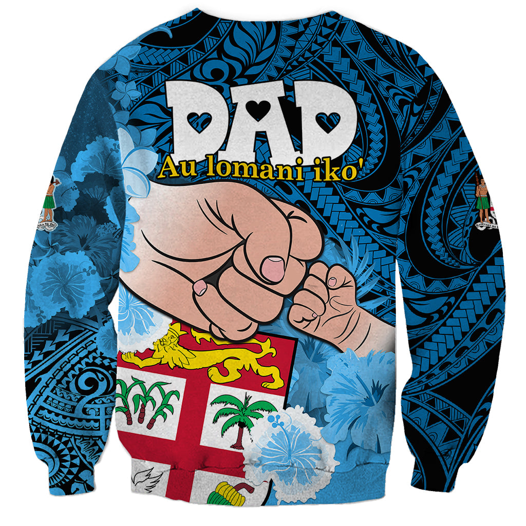 Fathers Day Polynesian Islands Fiji Sweatshirt Dad Au Lomani Iko - Polynesian Flowers Tribal LT9 - Polynesian Pride