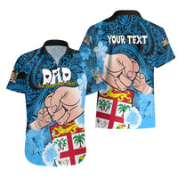 Personalised Fathers Day Polynesian Islands Fiji Hawaiian Shirt Dad Au Lomani Iko - Polynesian Flowers Tribal LT9 - Polynesian Pride