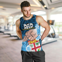Personalised Fathers Day Polynesian Islands Fiji Men Tank Top Dad Au Lomani Iko - Polynesian Flowers Tribal LT9 - Polynesian Pride