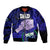 Fathers Day Polynesian Islands Samoa Sleeve Zip Bomber Jacket Dad Ou Te Alofa Ia Te Oe Tama - Blue Polynesian Flowers Tribal LT9 Unisex Blue - Polynesian Pride
