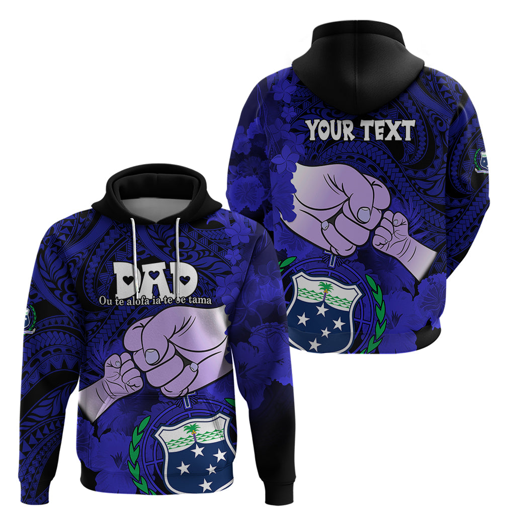 Custom Dads Day Samoa Hoodie Dad Ou Te Alofa Ia Te Oe Tama Blue Polynesian Flowers Tribal LT9 - Polynesian Pride