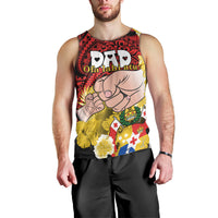 Fathers Day Polynesian Islands Tonga Men Tank Top Dad Ofa lahi atu - Polynesian Flowers Tribal LT9 - Polynesian Pride