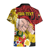 Personalised Dads Day Tonga Hawaiian Shirt Dad Ofa lahi atu - Polynesian Flowers Tribal LT9 - Polynesian Pride