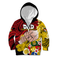 Personalised Dads Day Tonga Kid Hoodie Dad Ofa lahi atu - Polynesian Flowers Tribal LT9 Zip Hoodie Red - Polynesian Pride