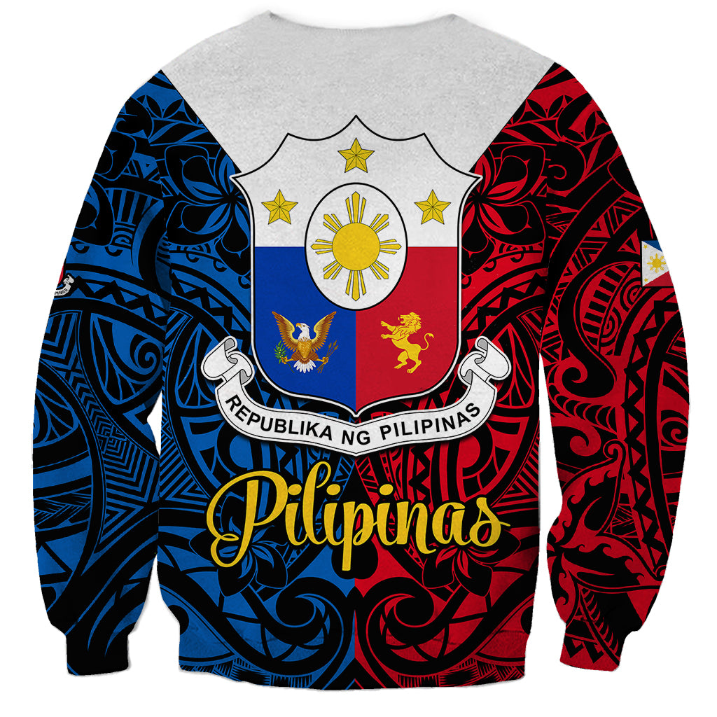 125th Independence Anniversary Philippines Sweatshirt Polynesian Pilipinas Flag Style - Black LT9 - Polynesian Pride