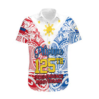 Polynesian Philippines Hawaiian Shirt Pilipinas Flag Style for 125th Independence Anniversary White LT9 White - Polynesian Pride