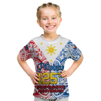 Polynesian Philippines Kid T Shirt Pilipinas Flag Style for 125th Independence Anniversary White LT9 White - Polynesian Pride