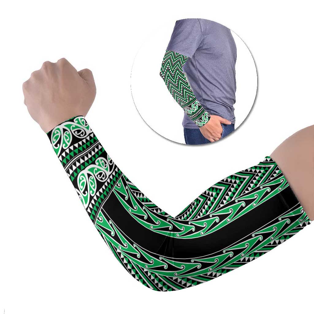New Zealand Maori Niho Taniwha Arm Sleeves Kakariki Mangopare and Puhoro Pattern - Polynesian Pride