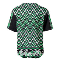New Zealand Maori Niho Taniwha Baseball Jersey Kakariki Mangopare and Puhoro Pattern LT9 - Polynesian Pride