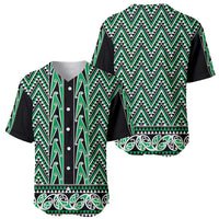 New Zealand Maori Niho Taniwha Baseball Jersey Kakariki Mangopare and Puhoro Pattern LT9 - Polynesian Pride