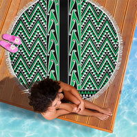 New Zealand Maori Niho Taniwha Beach Blanket Kakariki Mangopare and Puhoro Pattern