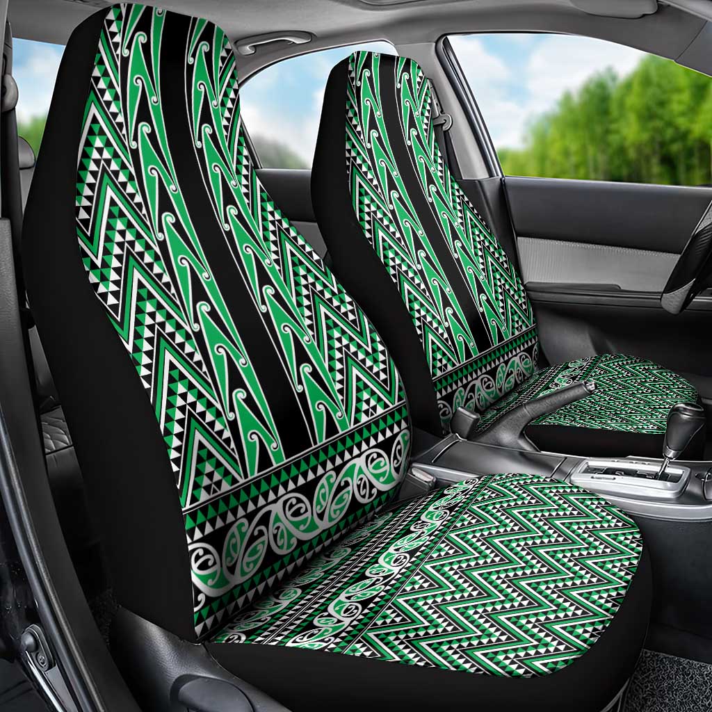 New Zealand Maori Niho Taniwha Car Seat Cover Kakariki Mangopare and Puhoro Pattern