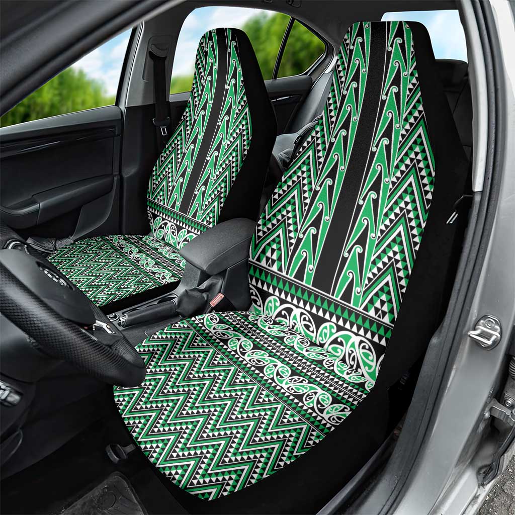 New Zealand Maori Niho Taniwha Car Seat Cover Kakariki Mangopare and Puhoro Pattern