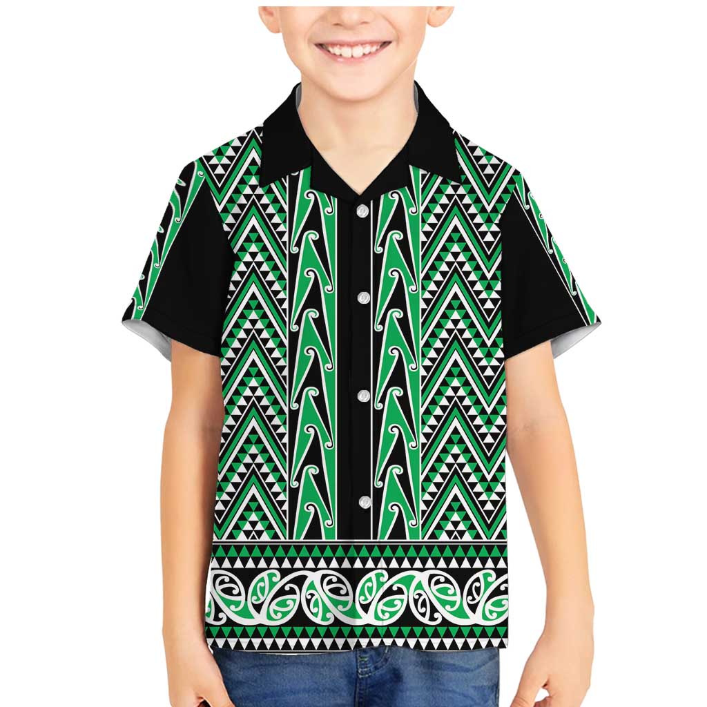 New Zealand Maori Niho Taniwha Family Matching Mermaid Dress and Hawaiian Shirt Kakariki Mangopare and Puhoro Pattern