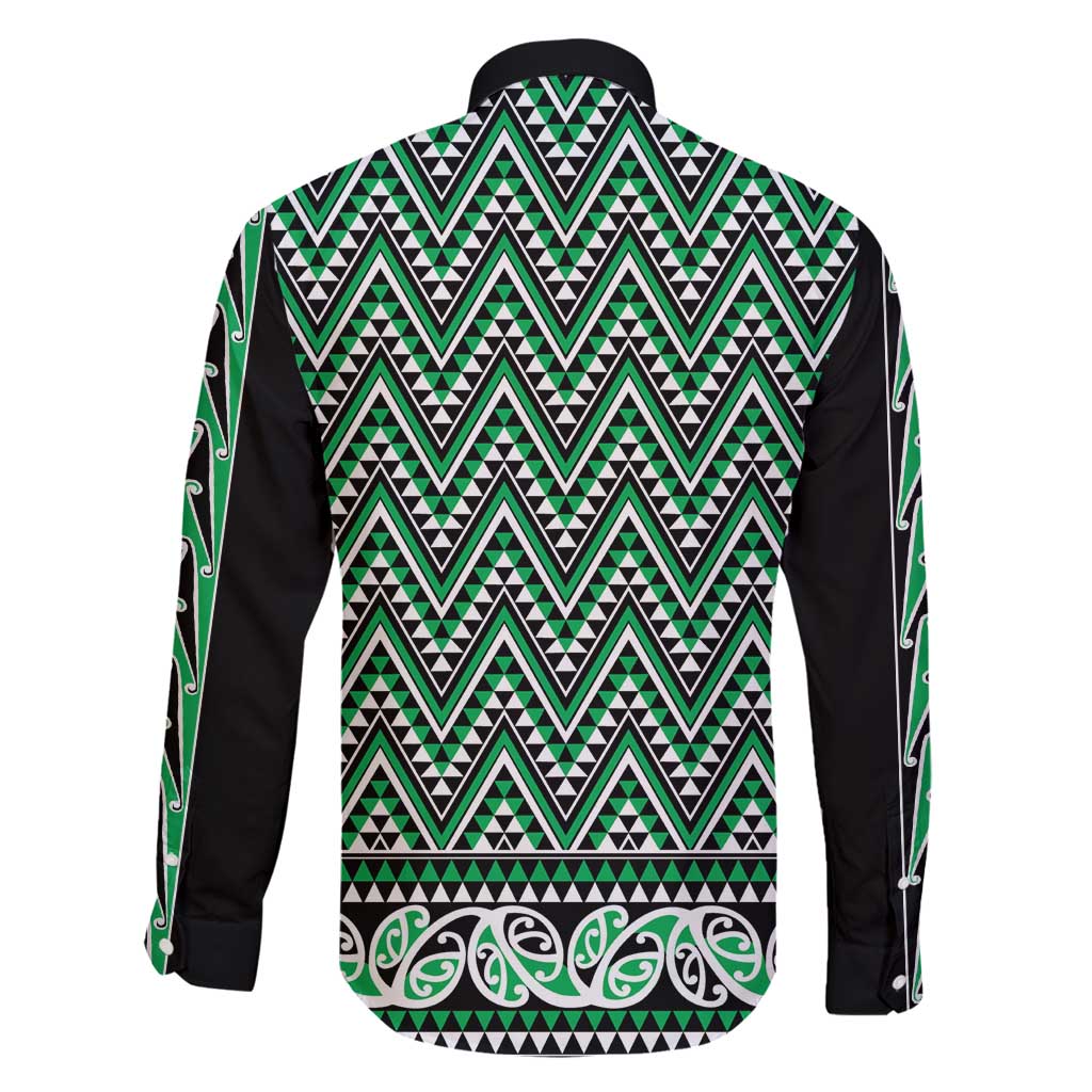 New Zealand Maori Niho Taniwha Family Matching Puletasi and Hawaiian Shirt Kakariki Mangopare and Puhoro Pattern LT9 - Polynesian Pride