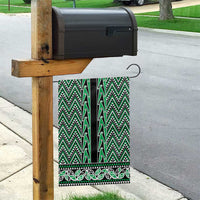 New Zealand Maori Niho Taniwha Garden Flag Kakariki Mangopare and Puhoro Pattern