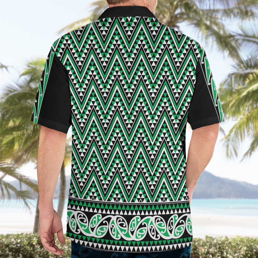 New Zealand Maori Niho Taniwha Hawaiian Shirt Kakariki Mangopare and Puhoro Pattern