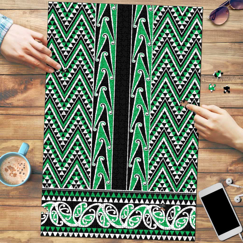 New Zealand Maori Niho Taniwha Puzzle Kakariki Mangopare and Puhoro Pattern - Polynesian Pride