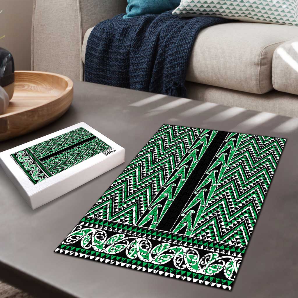 New Zealand Maori Niho Taniwha Puzzle Kakariki Mangopare and Puhoro Pattern - Polynesian Pride