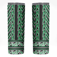 New Zealand Maori Niho Taniwha Skinny Tumbler Kakariki Mangopare and Puhoro Pattern LT9 Green - Polynesian Pride