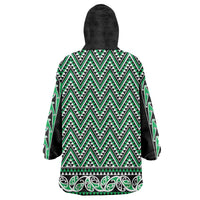 New Zealand Maori Niho Taniwha Wearable Blanket Hoodie Kakariki Mangopare and Puhoro Pattern