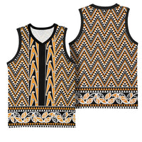 New Zealand Maori Niho Taniwha Basketball Jersey Karaka Mangopare and Puhoro Pattern - Polynesian Pride