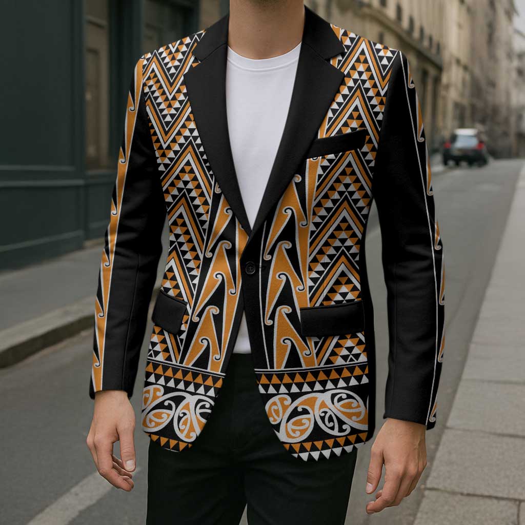 New Zealand Maori Niho Taniwha Blazer Karaka Mangopare and Puhoro Pattern LT9 - Polynesian Pride