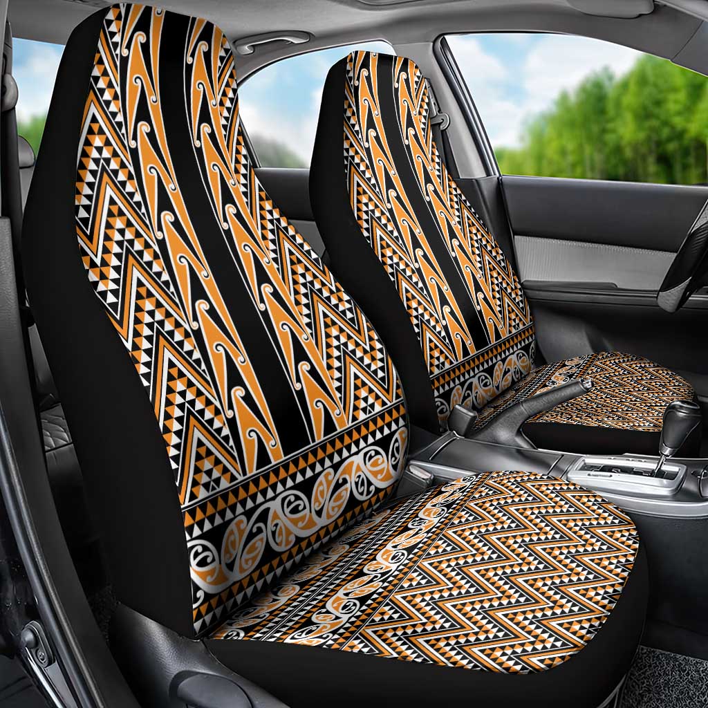 New Zealand Maori Niho Taniwha Car Seat Cover Karaka Mangopare and Puhoro Pattern